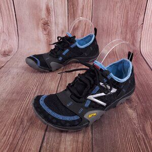 New Balance Minimus Womens Size 8 B Vibram Running Shoes Black Blue WT10BL